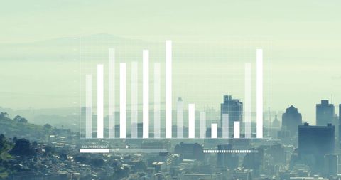 Financial Data Processing Amidst Urban Skyline - Download Free Stock Images Pikwizard.com