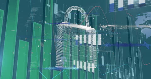 Cybersecurity Digital Illustrations with Analytics Background