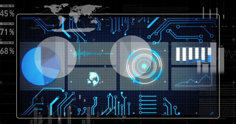 Futuristic Data Interface with Global Elements