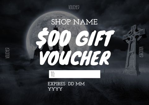 Eerie Moonlit Gift Voucher Design for Halloween Promotions - Download Free Stock Templates Pikwizard.com