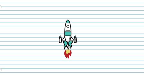 Rocket Imagery on Lined Notebook Background Symbolizing Learning - Download Free Stock Images Pikwizard.com