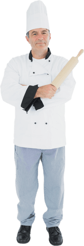 Smiling Chef Holding Rolling Pin Transparent Background - Download Free Stock Videos Pikwizard.com