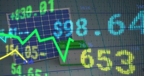 digital financial data overlay on solar energy concept - Download Free Stock Images Pikwizard.com