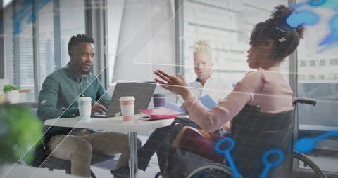 Diverse Team Collaborating in Modern Office with Coffee and Reports
