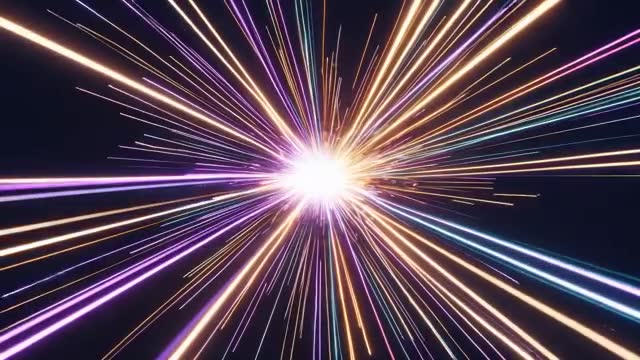 Dynamic Light Streaks Creating Warp Speed Effect