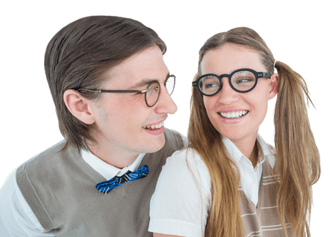 Transparent Smiling Geeky Hipster Couple with Glasses Hugging - Download Free Stock Videos Pikwizard.com