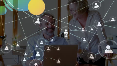 Business Networking with Happy Coworkers in Office