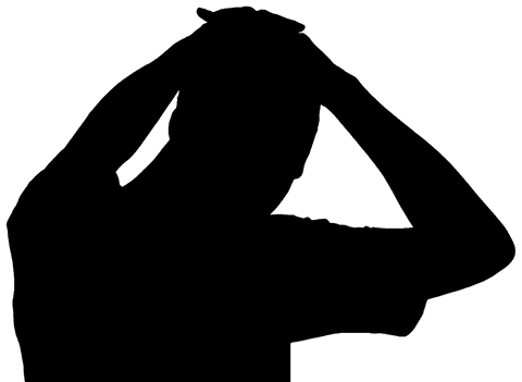 Silhouette of man movements on transparent background