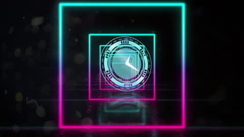 Time Concept with Neon Cyber Aesthetic Design