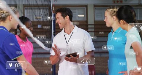 Coach Motivating Young Team with Digital Feedback Mechanisms