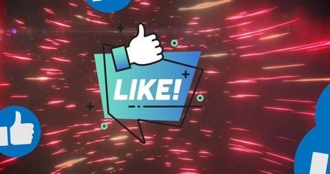 Social Media Clickable Interface Icons Animated Background