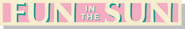 Pastel Pink and Cream Fun in the Sun Signage with Transparent Background