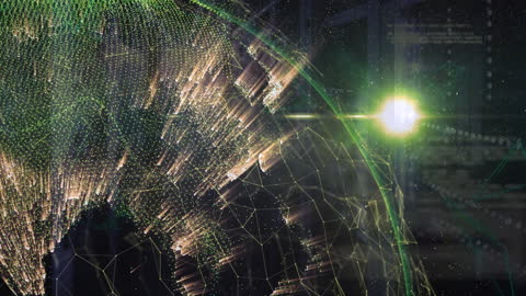 Futuristic Visual of Digital Globe and Network Sphere