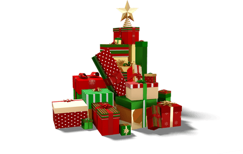 transparent holiday gift stack with gold star topper - Download Free Stock Videos Pikwizard.com