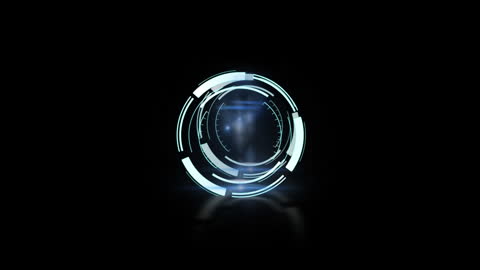 Futuristic Data Processing Interface with Circular Elements