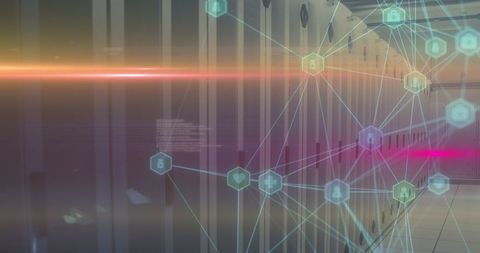 futuristic network security interface in data center - Download Free Stock Images Pikwizard.com