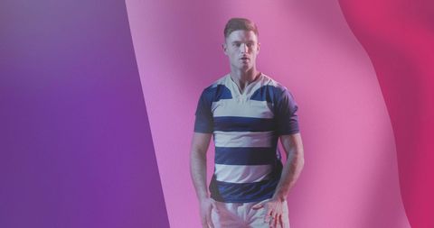 Rugby Player Intensity with Modern Color Overlay