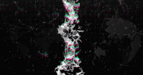 Digital DNA Strand and Network Lines on Dark Interface