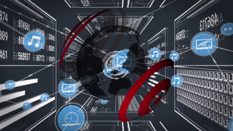 Global Data Network and Digital Connections Illustration