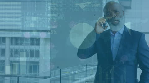 Businessman Engaged in Global Communications and Digital Networking