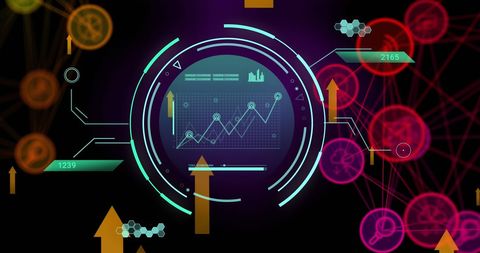 Futuristic Data Interface and Analytics Overlay - Download Free Stock Images Pikwizard.com