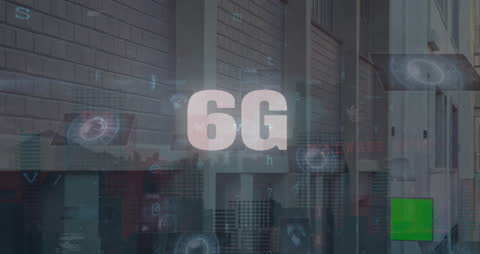 6G Technology Concept with Digital Infographic Interface