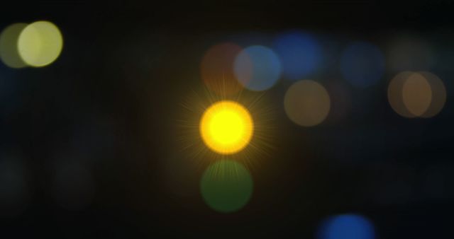 Abstract Traffic Lights Over Blurred Night Background - Download Free Stock Images Pikwizard.com