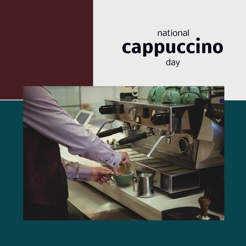 barista celebrating national cappuccino day making coffee - Download Free Stock Templates Pikwizard.com