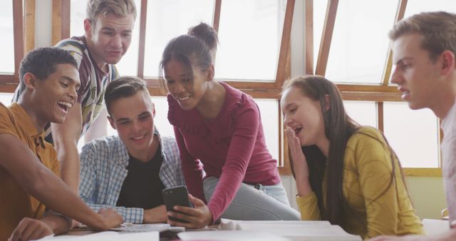 Diverse Group of Students Studying Together and Smiling - Download Free Stock Images Pikwizard.com