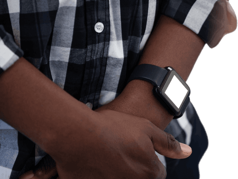 Man Wearing Smartwatch Checking Time Transparent - Download Free Stock Videos Pikwizard.com