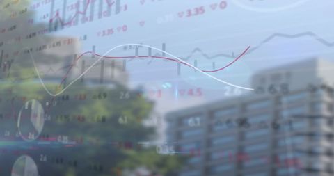 Dynamic Financial Data Overlaid on Urban Cityscape