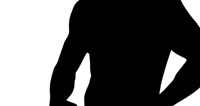 Silhouette of Fit Male Figure on White Background - Download Free Stock Images Pikwizard.com
