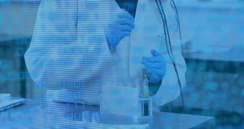 Biracial Female Scientist Analyzing Data in a Laboratory Setting