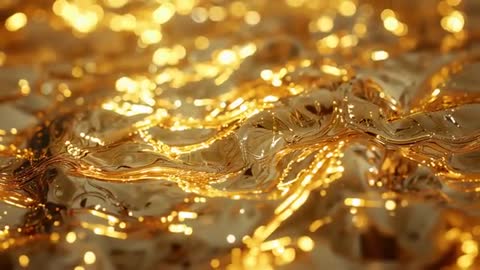 Rippling Gold Waves with Shimmering Reflections