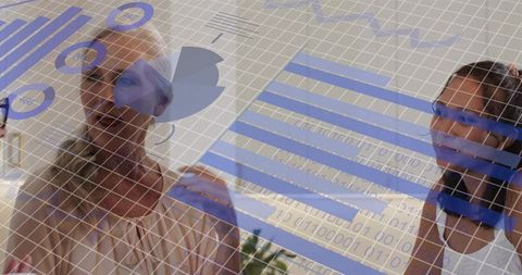 Senior woman leading data-driven team workshop with transparent analytics overlay