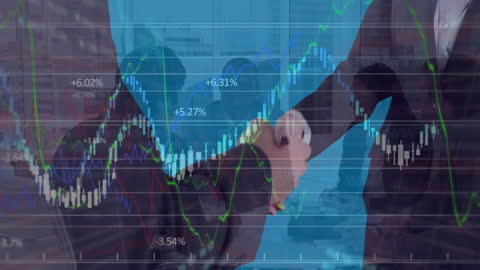 Teamwork in Business with Financial Graph Overlay