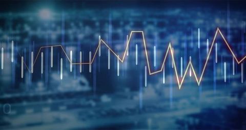 Futuristic Data Visualization Over Urban Skyline at Night