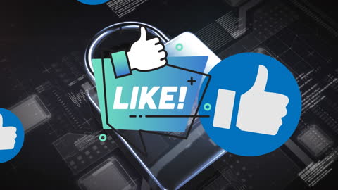 Social Media Engagement with Like Icons Animation