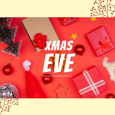 christmas eve decorations flat lay with gifts and ornaments - Download Free Stock Templates Pikwizard.com