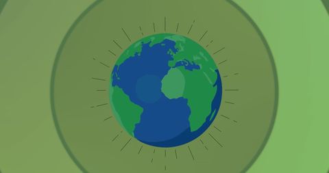 Earth on Green Background Representing Sustainability and Climate Action
