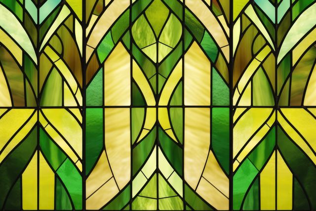 Abstract Geometric Green and Yellow Stained Glass Pattern - Download Free Stock Images Pikwizard.com