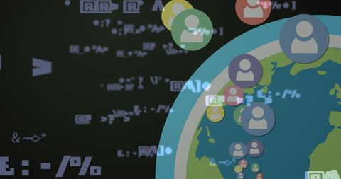 Global Connections Concept with Digital Icons and Globe - Download Free Stock Images Pikwizard.com