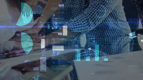 Team Collaboration with Digital Data Integration Concept