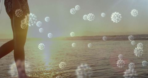 Pandemic Awareness with Beaches and Viral Illustrations