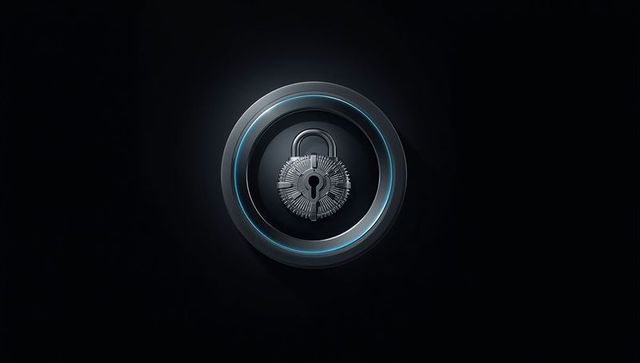 Futuristic Padlock in Digital Void for Cybersecurity Concepts