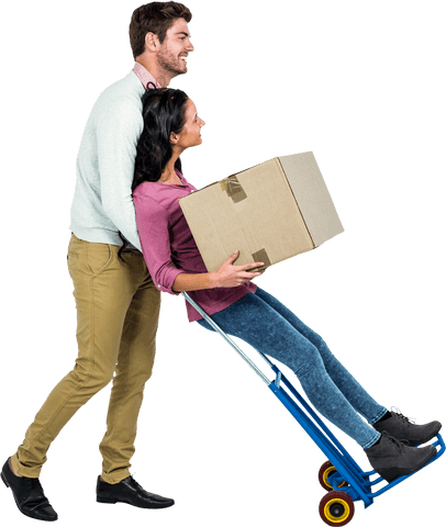 smiling couple with transparent background moving box - Download Free Stock Videos Pikwizard.com