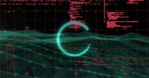 Digital Loading Symbol on High-Tech Data Interface