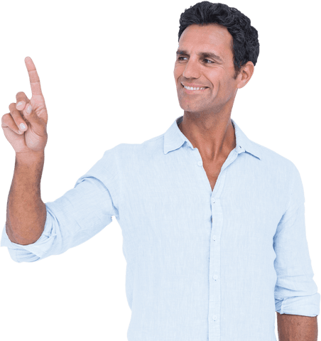 Smiling Man Pointing Forward on Transparent Background - Download Free Stock Videos Pikwizard.com