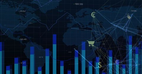 Digital Financial Data Analytics with Global Charts and Currencies - Download Free Stock Images Pikwizard.com