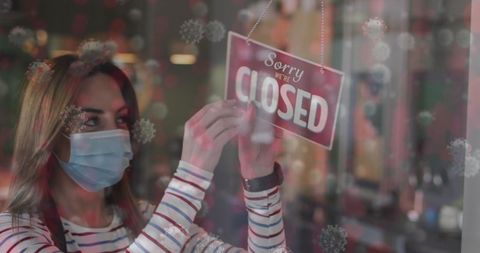 Hairdresser in Face Mask Closing Salon During Pandemic - Download Free Stock Images Pikwizard.com